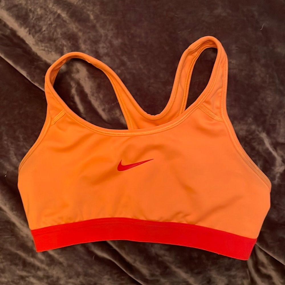 Orange Nike sports bra size small
